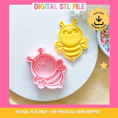 "Happy Bee" - Cookie Cutter & Stamp