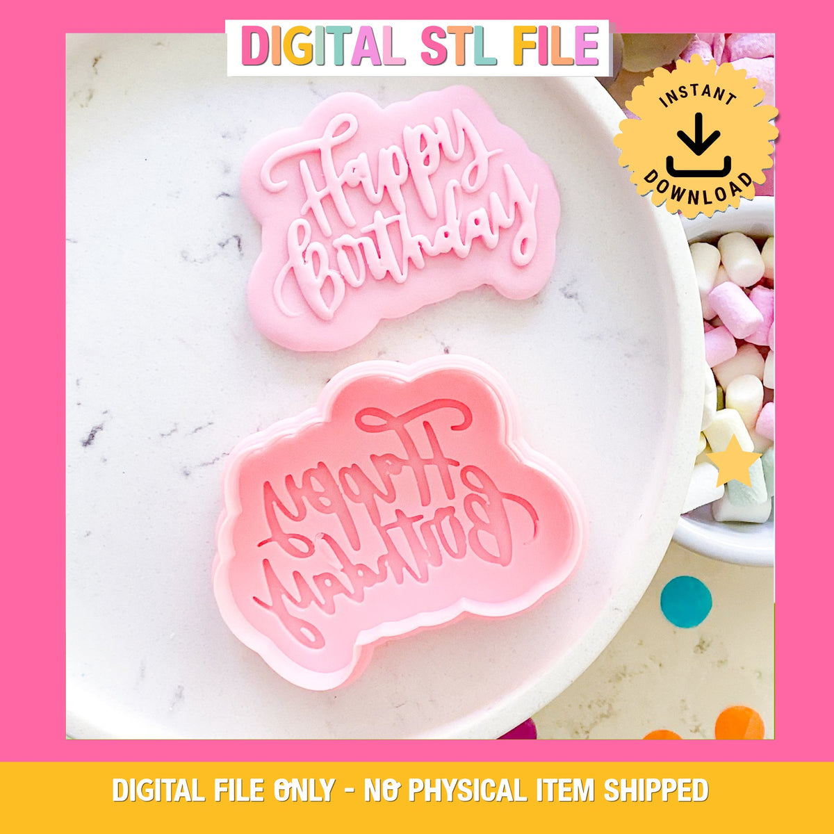 "Happy Birthday" - Cookie Stamp & Cutter Set