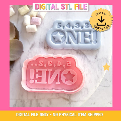 5,4,3,2, ONE! Cookie Cutter & Stamp Set