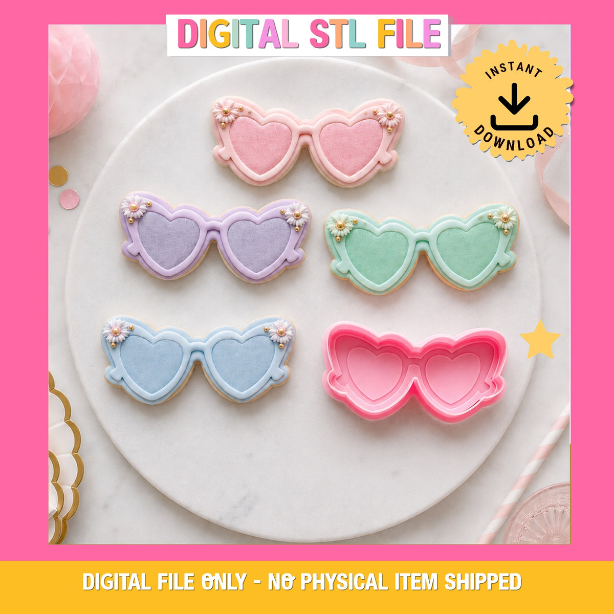 "Heart Sunnies" - Cookie Cutter & Stamp