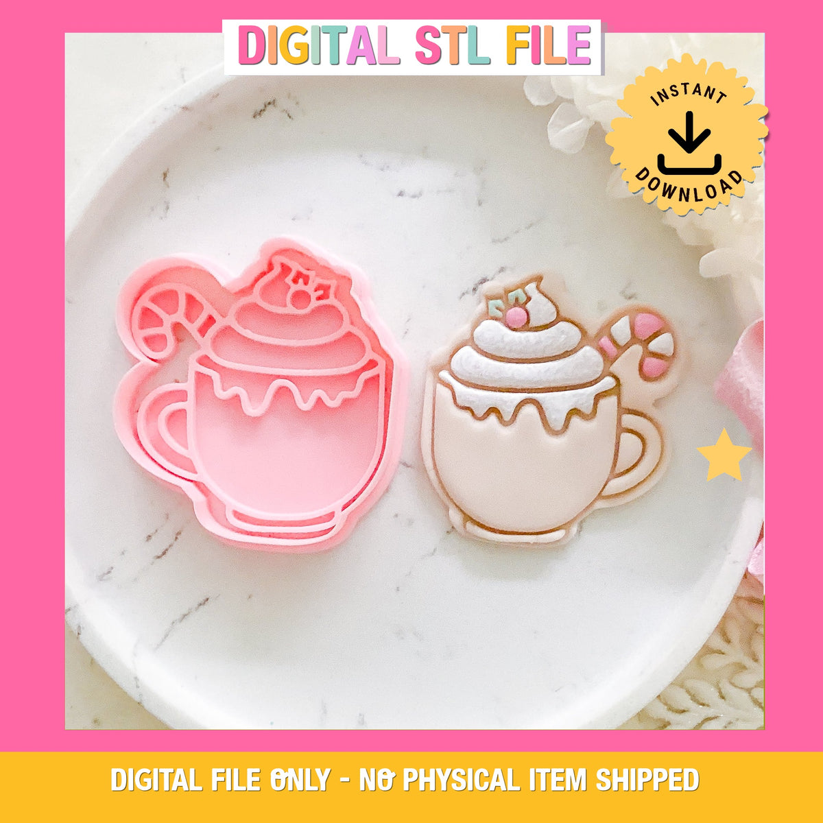 "Hot Cocoa" Cookie Cutter & Stamp