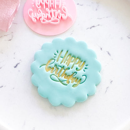 Happy Birthday Font #5 - Stamp