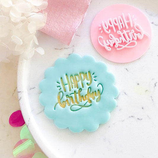 Happy Birthday Font #5 - Stamp