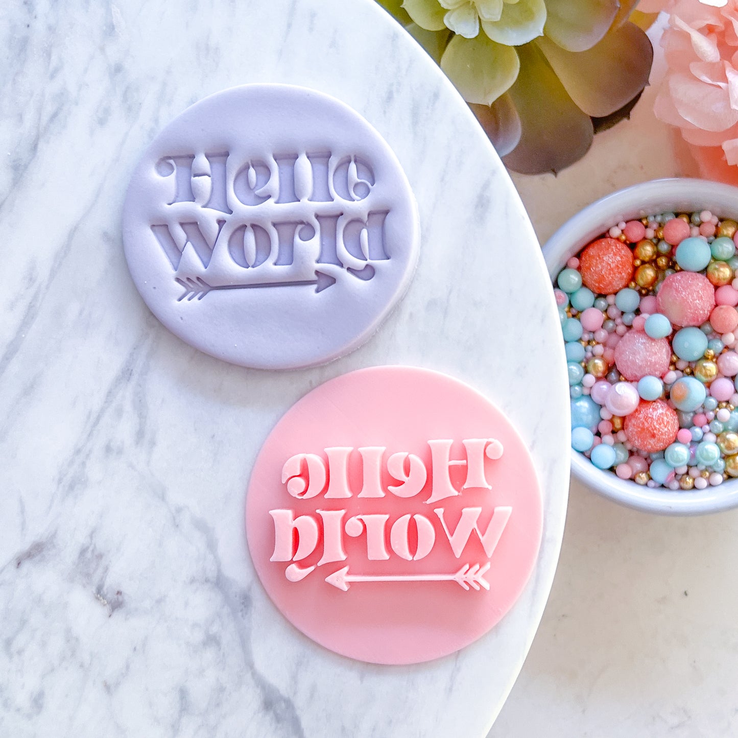 Hello World - Fondant Stamp