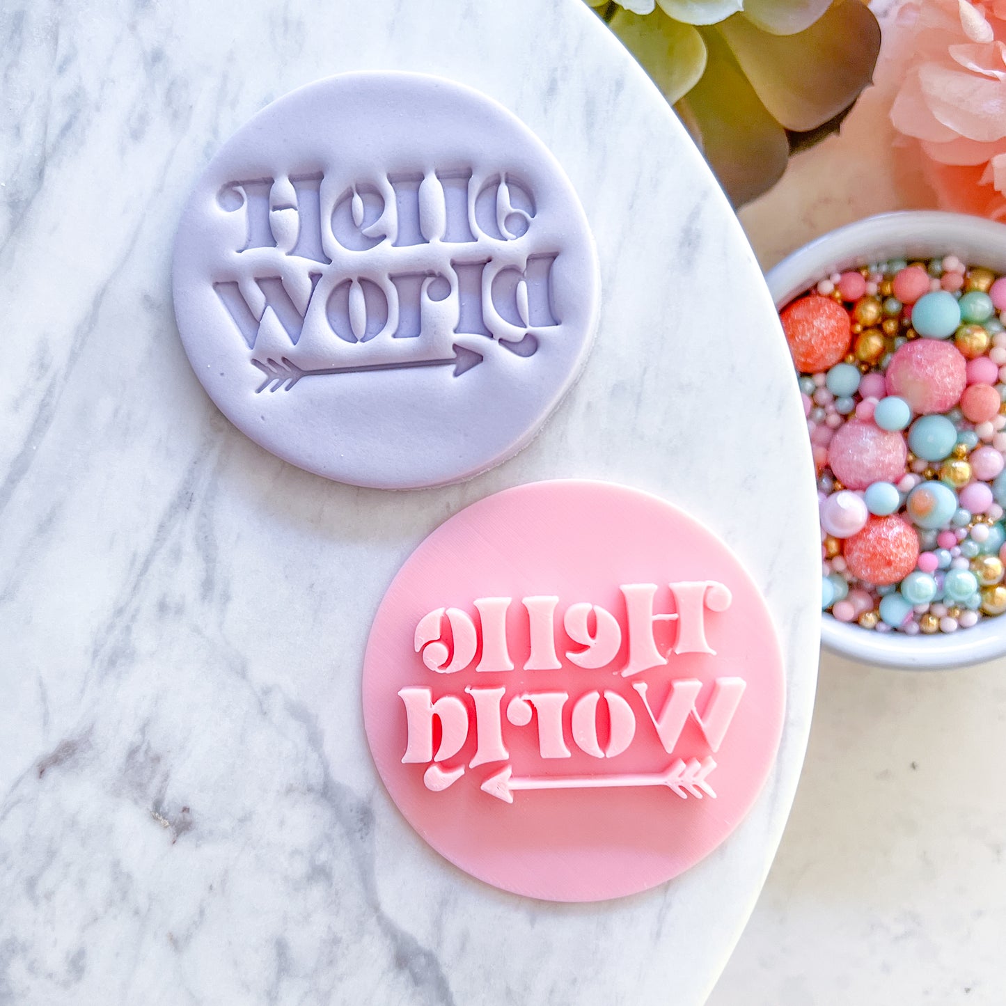 Hello World - Fondant Stamp