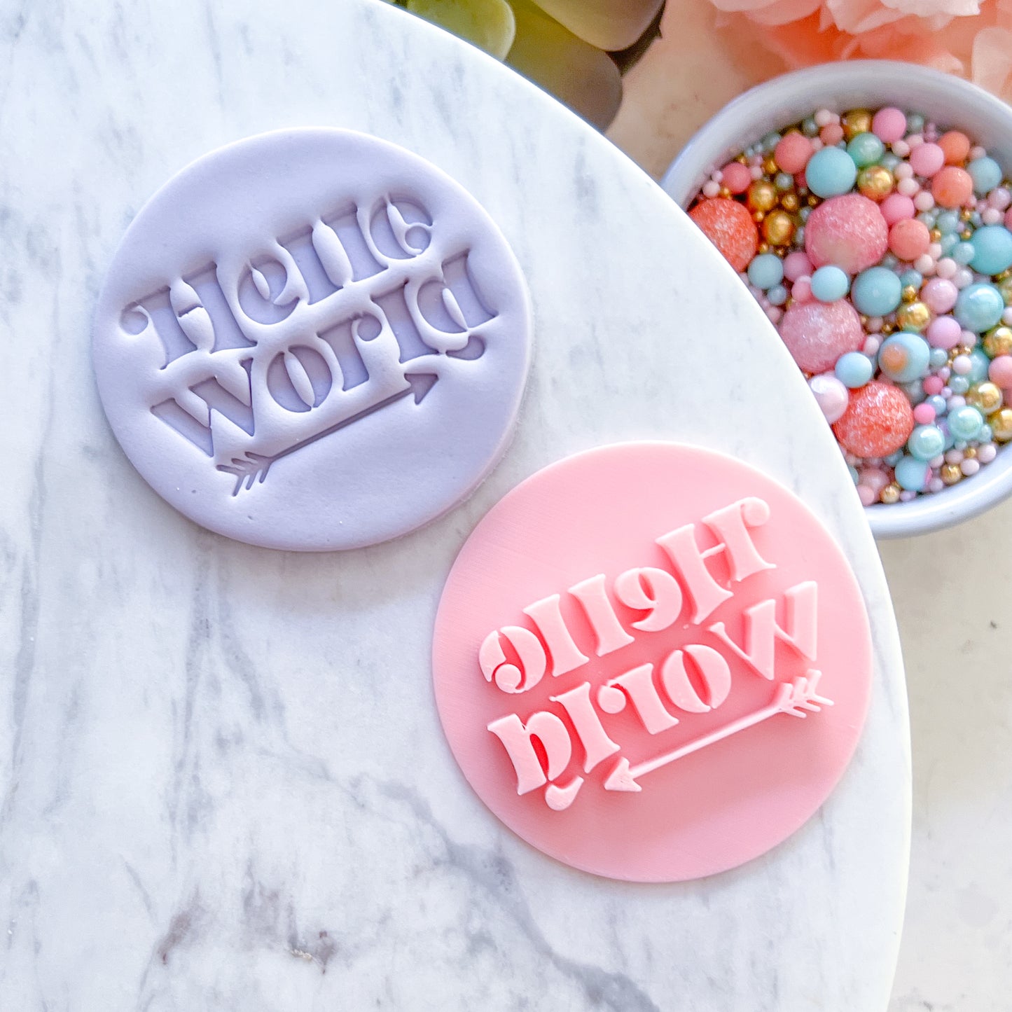 Hello World - Fondant Stamp