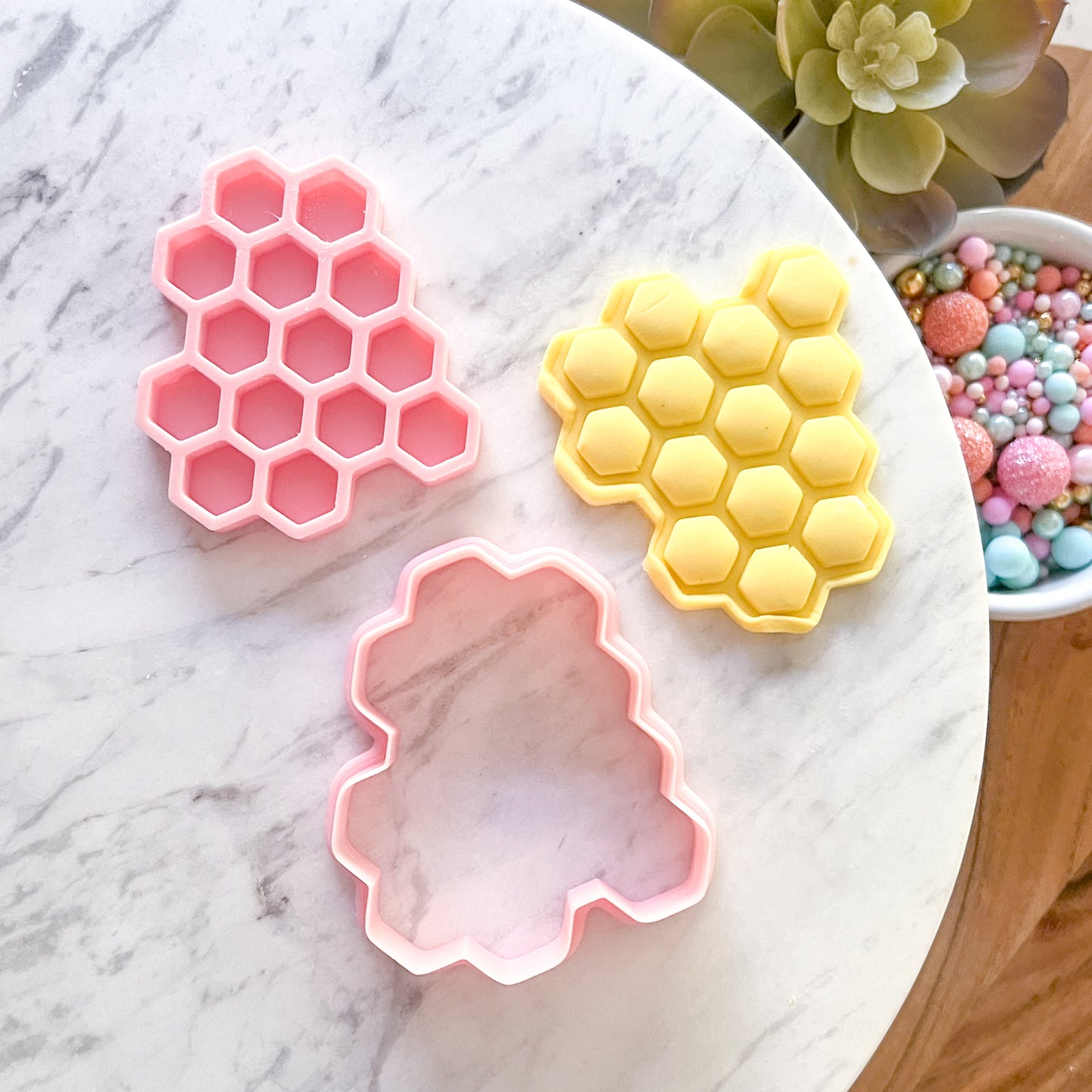 "Honey Comb" Cookie Cutter & Stamp