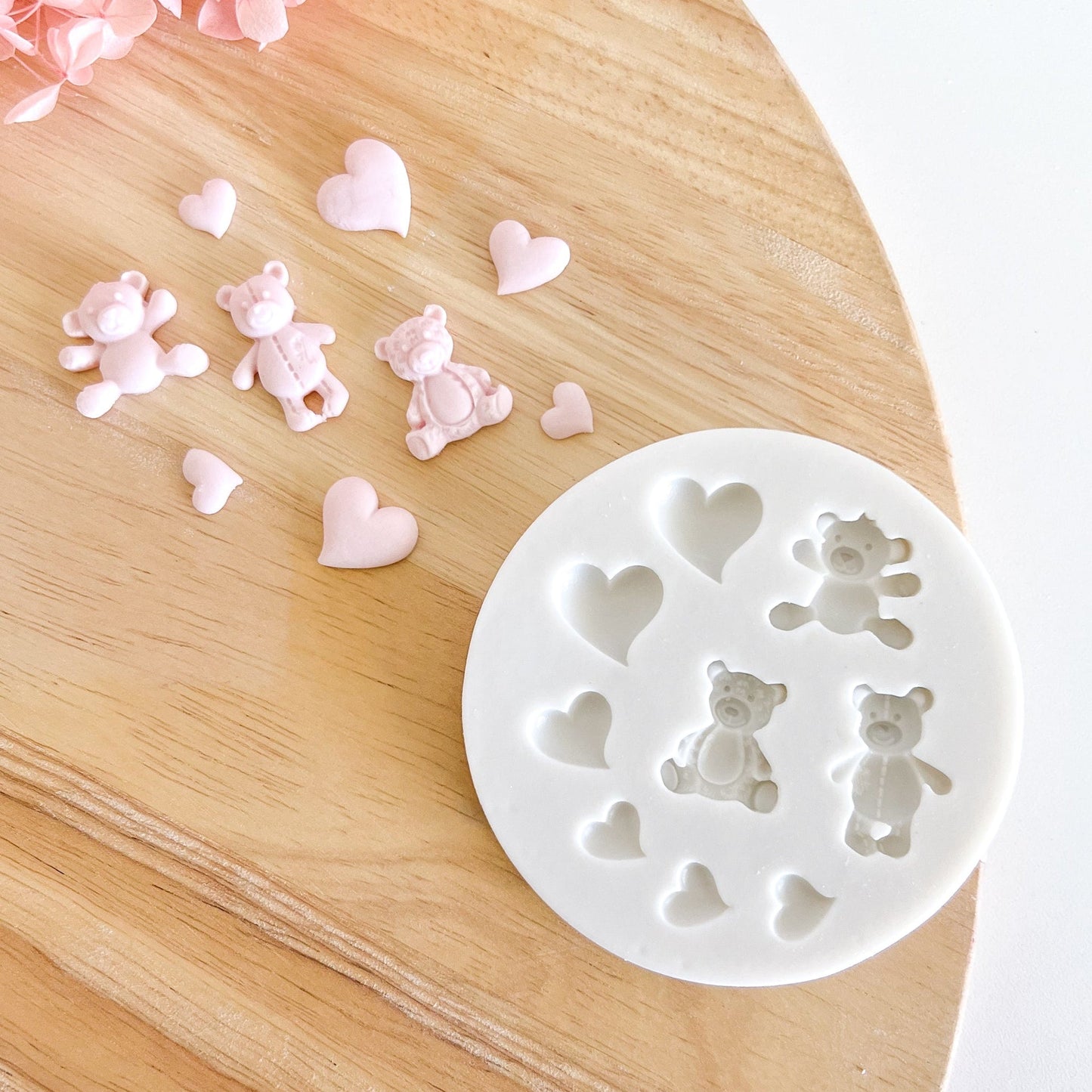 "Teddy & Hearts" - Silicone Mould