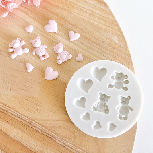 "Teddy & Hearts" - Silicone Mould