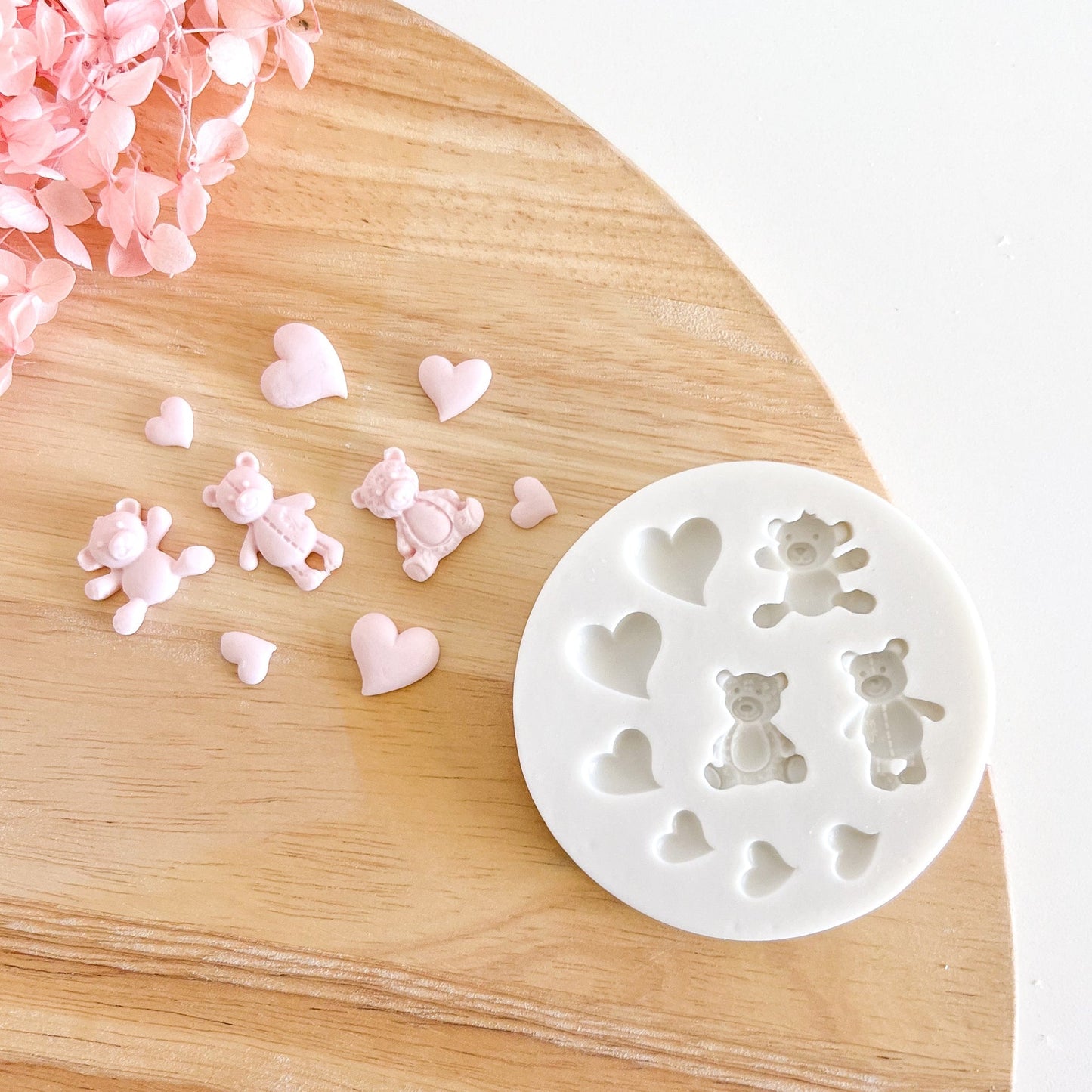"Teddy & Hearts" - Silicone Mould