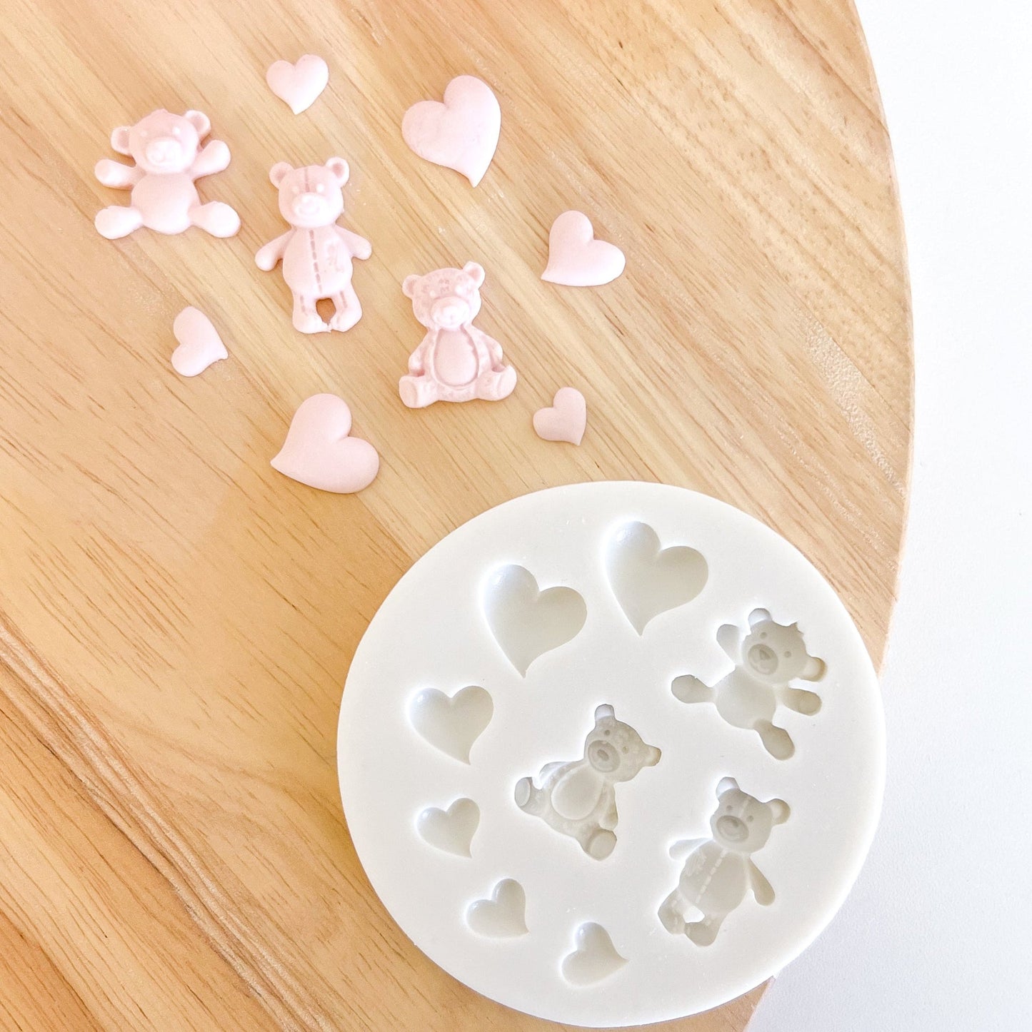 "Teddy & Hearts" - Silicone Mould