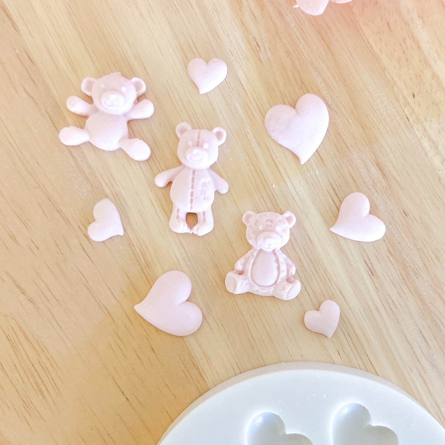 "Teddy & Hearts" - Silicone Mould
