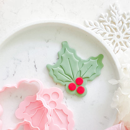 "Holly" - Cutter & Stamp Set