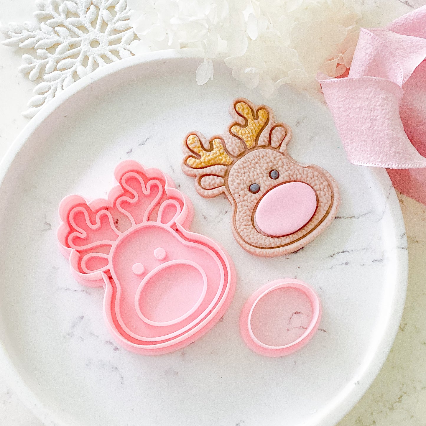 "Cute Rudolf" Cookie Cutter & Stamp