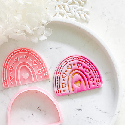 "Boho Heart Rainbow" - Cookie Cutter & Stamp