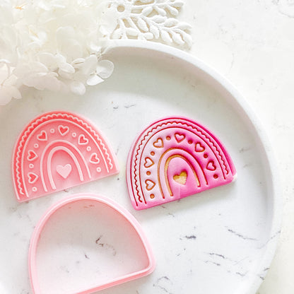 "Boho Heart Rainbow" - Cookie Cutter & Stamp