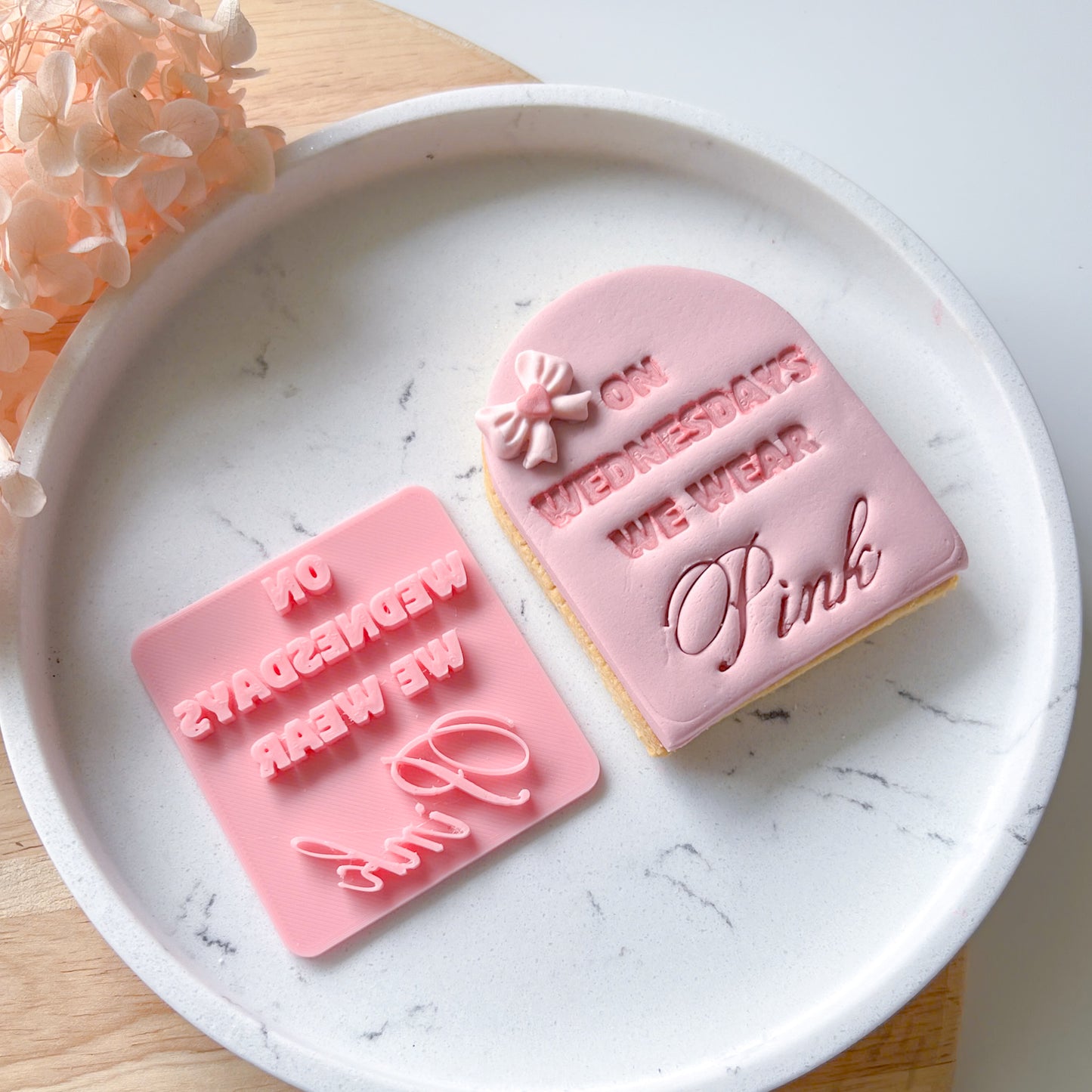 On Wednesdays We Wear Pink - Fondant Stamp