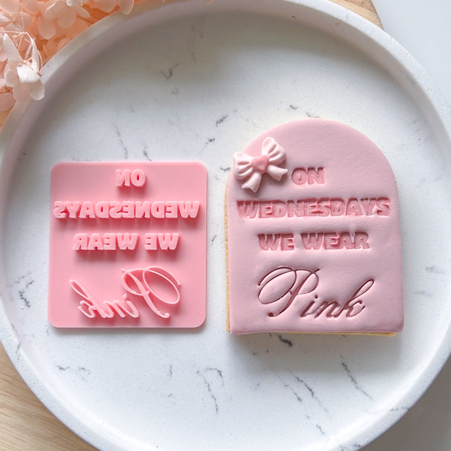 On Wednesdays We Wear Pink - Fondant Stamp