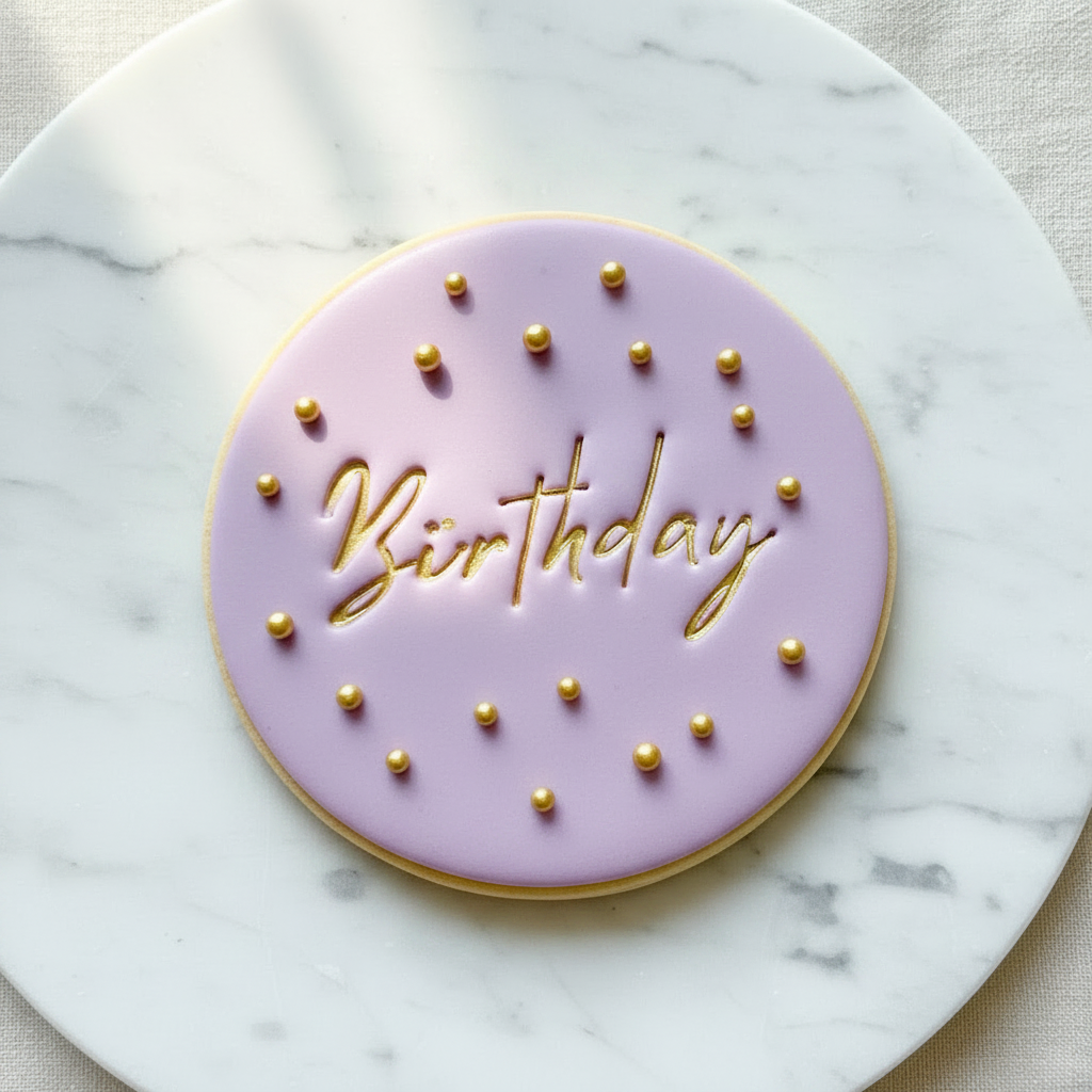 Birthday Font #2 - Fondant Stamp