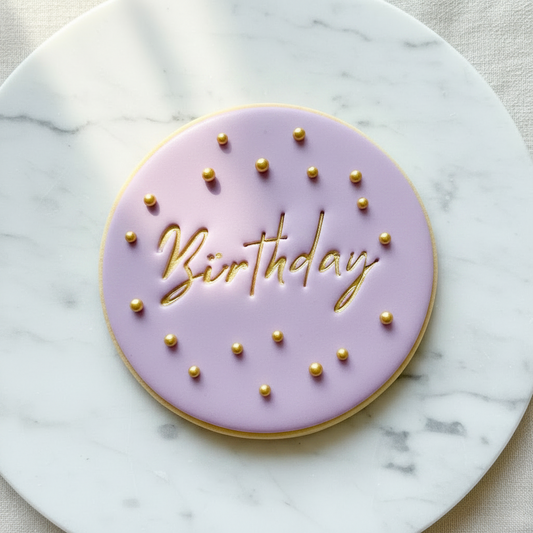 Birthday Font #2 - Fondant Stamp