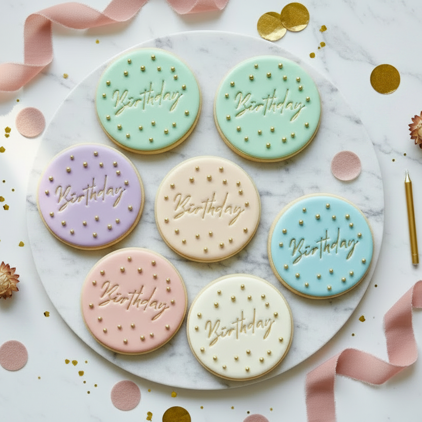 Birthday Font #2 - Fondant Stamp