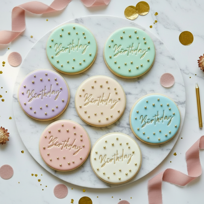 Birthday Font #2 - Fondant Stamp