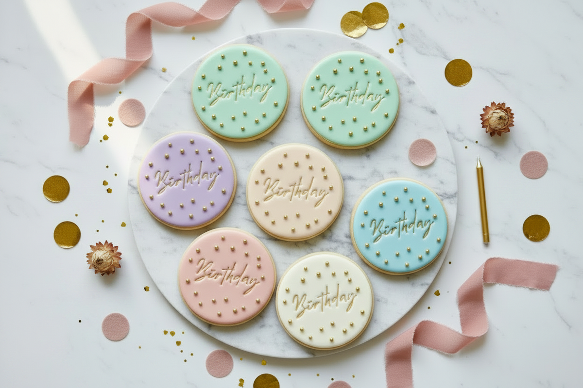 Birthday Font #2 - Fondant Stamp