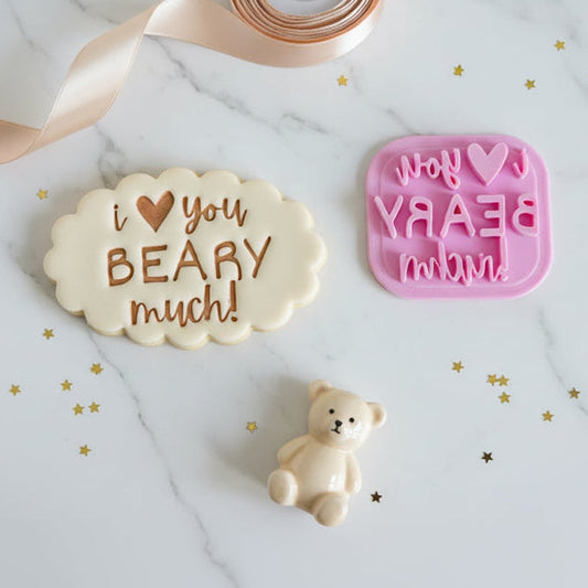 "I Love You Beary Much" Fondant Stamp