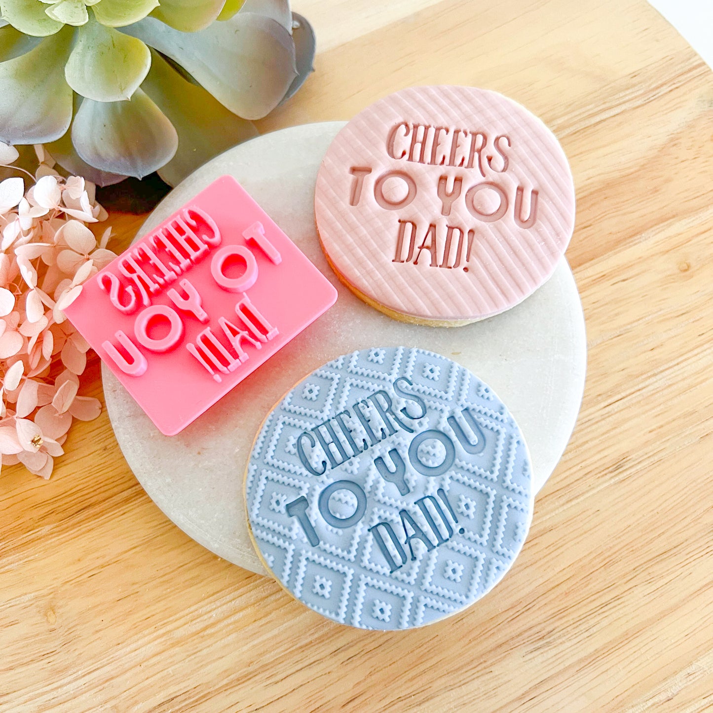 Cheers to You Dad! - Fondant Stamp