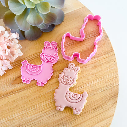 "Cute Llama" Cookie Cutter & Stamp