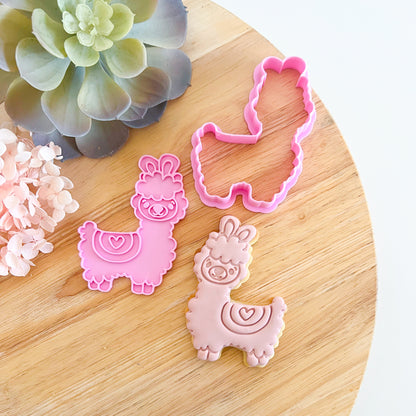 "Cute Llama" Cookie Cutter & Stamp