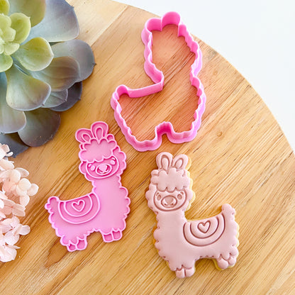 "Cute Llama" Cookie Cutter & Stamp