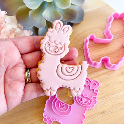 "Cute Llama" Cookie Cutter & Stamp