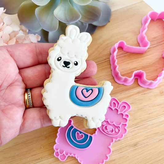 "Cute Llama" Cookie Cutter & Stamp