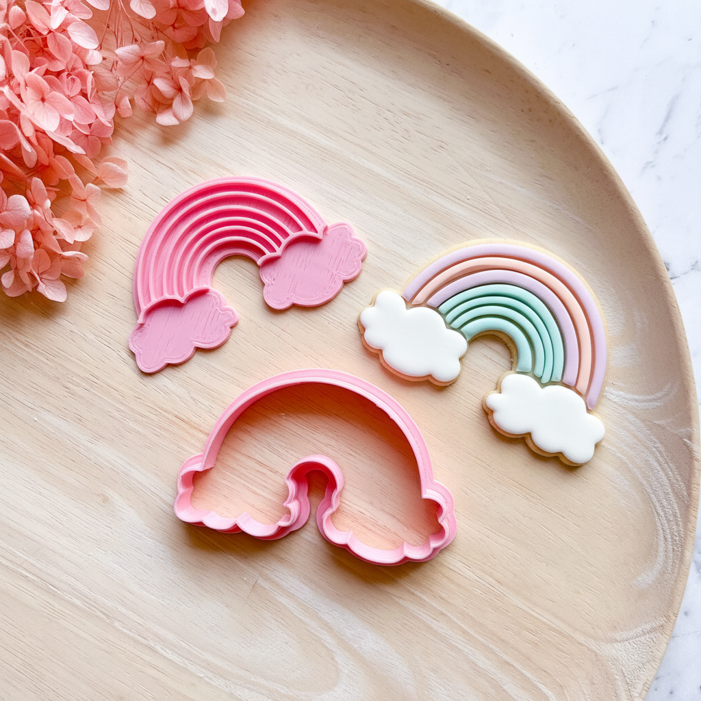 "Rainbow with Cloud" Cookie Cutter & Stamp