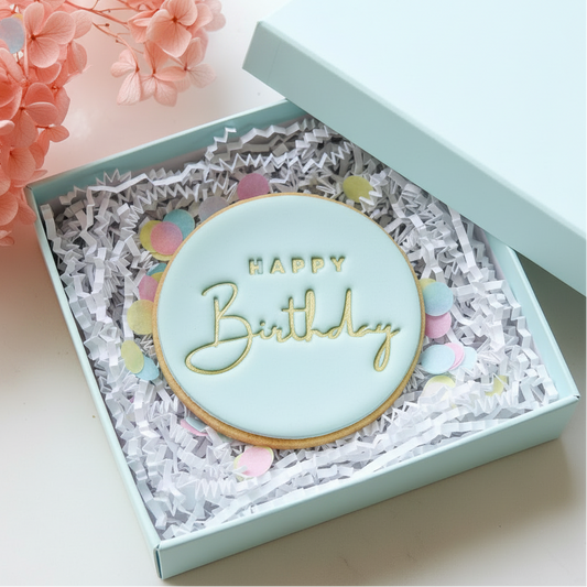 "Happy Birthday Font #1" Fondant Stamp