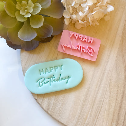 Happy Birthday Font #3 -  Fondant Stamp