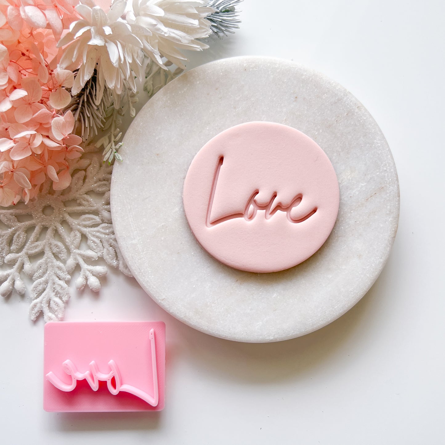 Love Script - Fondant Stamp