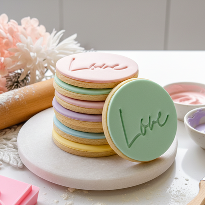 Love Script - Fondant Stamp