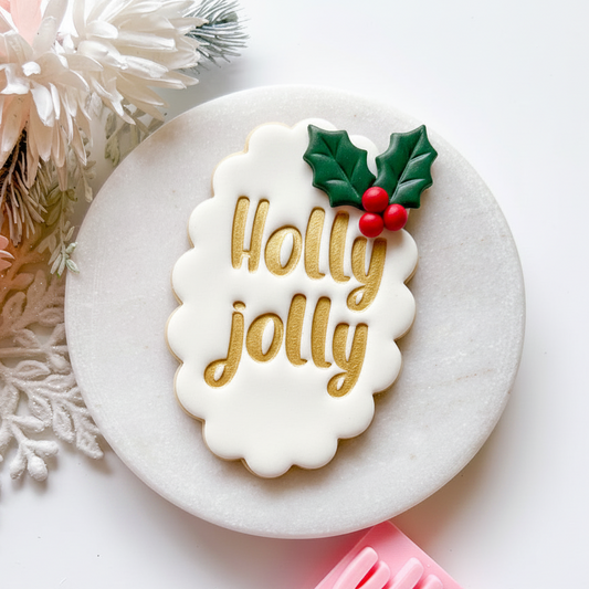 Holly Jolly - Fondant Stamp