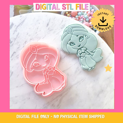 "Jasmine" Cookie Cutter & Stamp