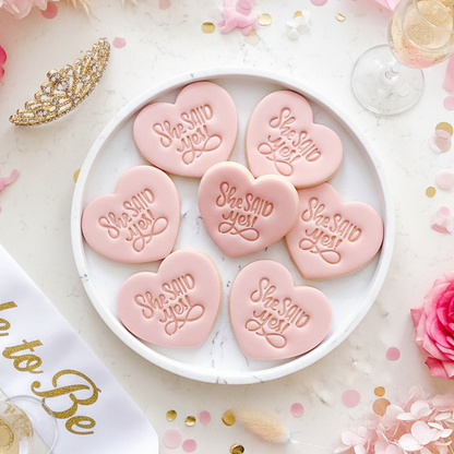 "She Said Yes" - Cookie Cutter & Stamp