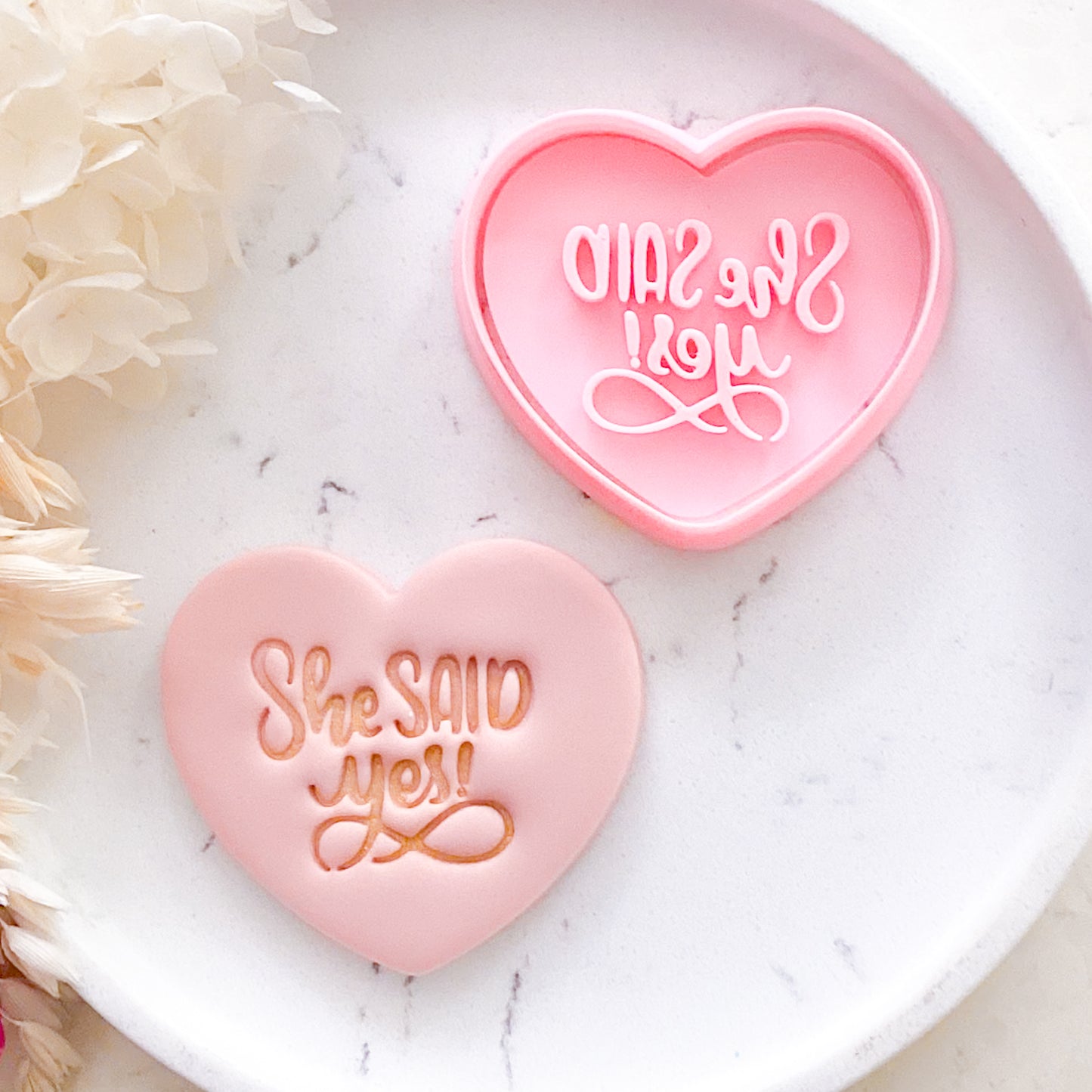 "She Said Yes" - Cookie Cutter & Stamp