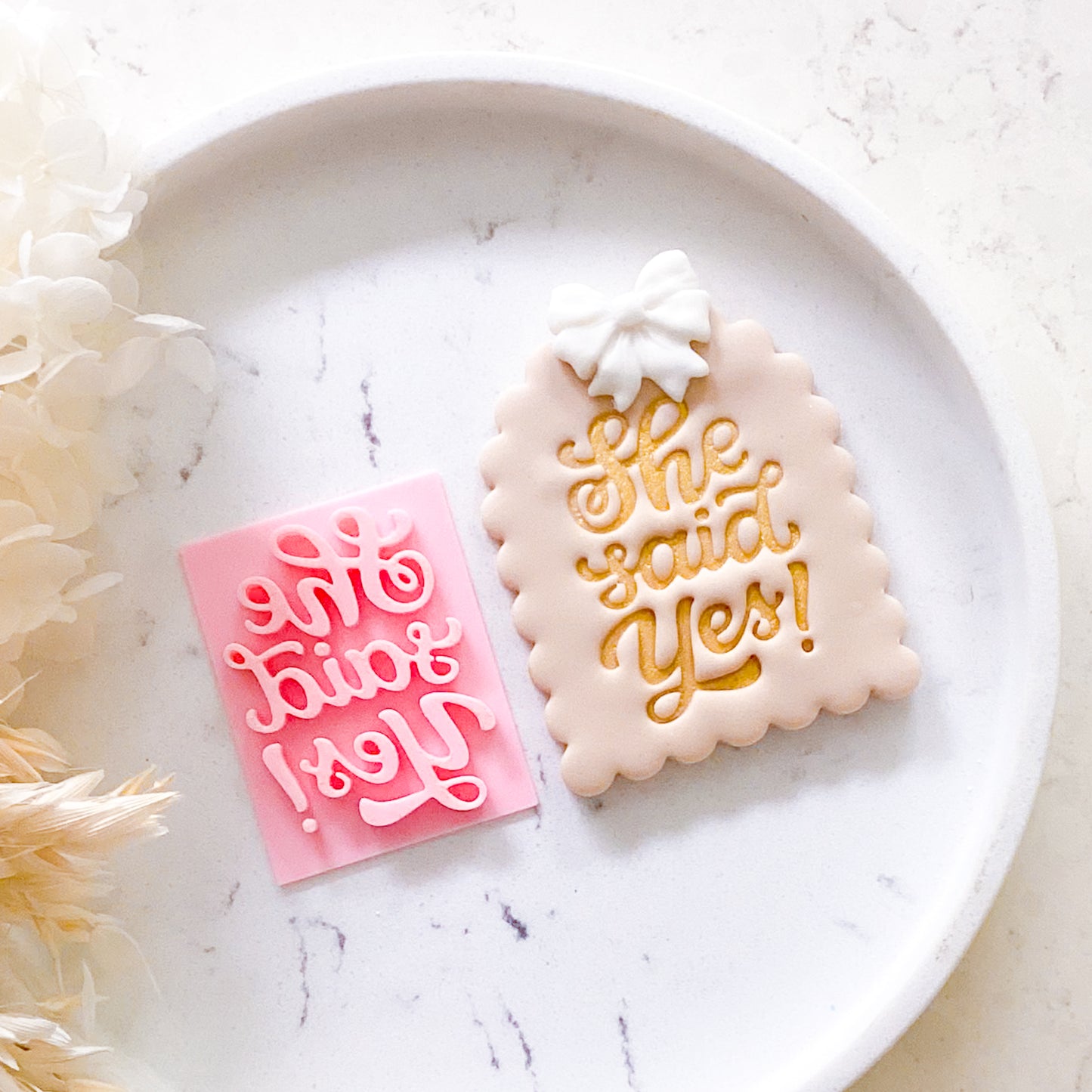 "She Said Yes" - Fondant Stamp