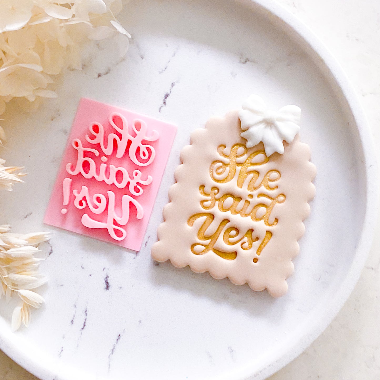 "She Said Yes" - Fondant Stamp