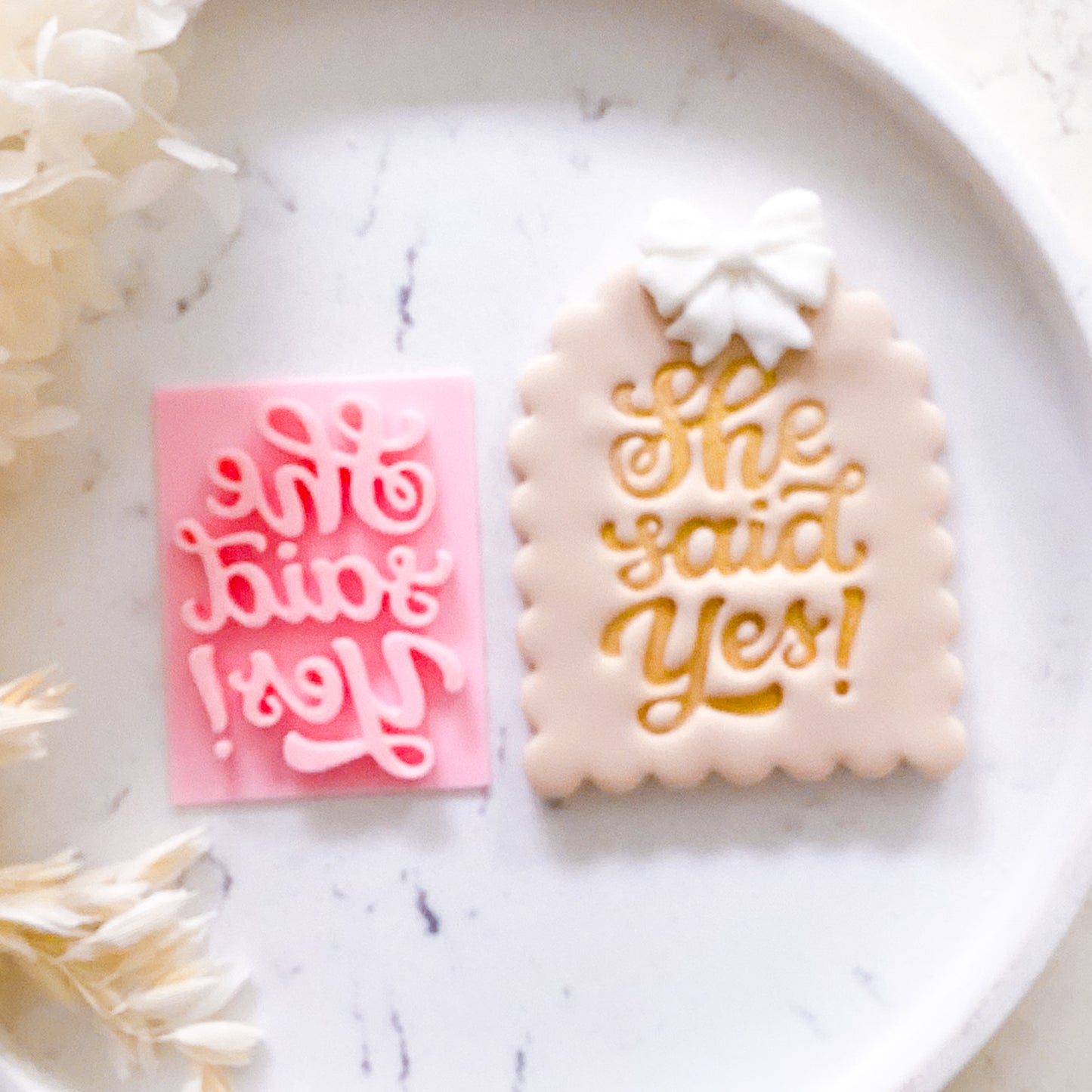 "She Said Yes" - Fondant Stamp