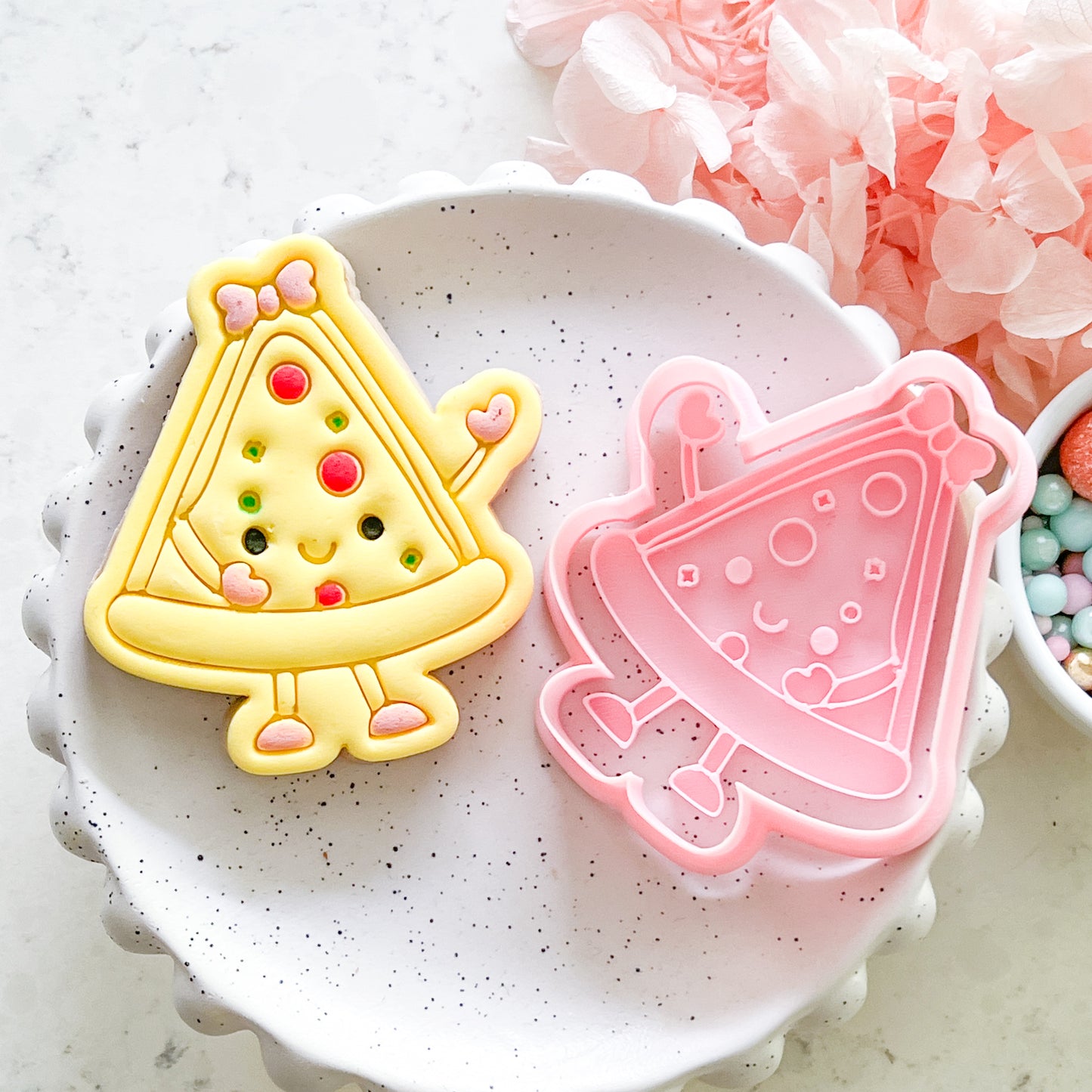 "Kawaii Pizza" - Cookie Cutter & Stamp