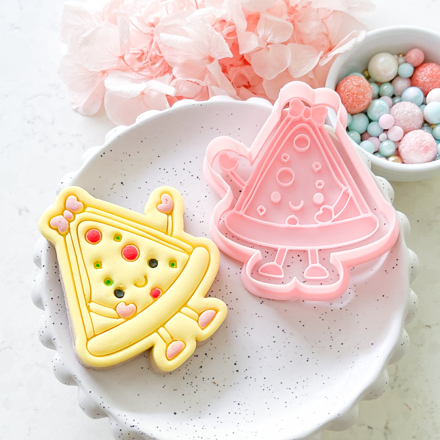 "Kawaii Pizza" - Cookie Cutter & Stamp