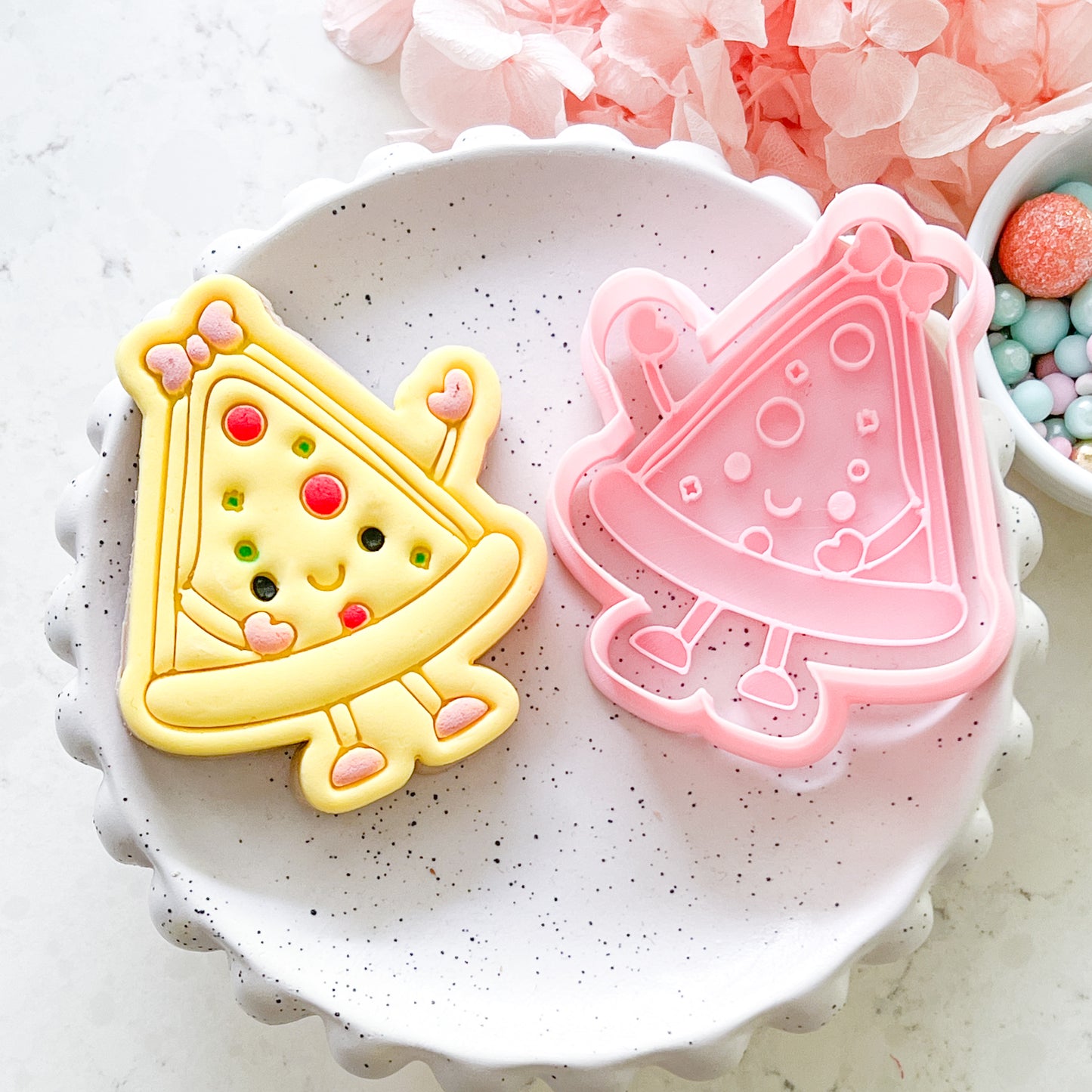 "Kawaii Pizza" - Cookie Cutter & Stamp