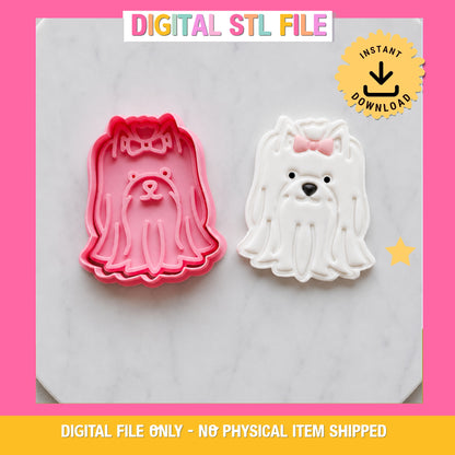 Maltese Cookie Cutter & Stamp